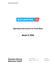 Scharfen E2000 Operating Instructions Manual