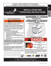 Wolf Steel CONTINENTAL CDVS280P Installation And Operating Instructions Manual