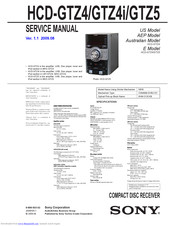 Sony HCD-GTZ4i - Compact Disc Receiver Component Service Manual