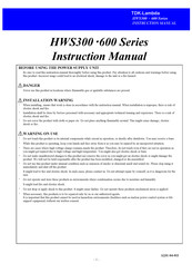 TDK-Lambda HWS600 Series Instruction Manual