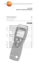 TESTO 625 Instruction Manual