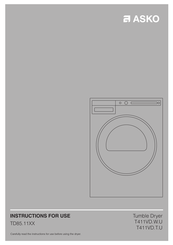 Asko T411VD*W*U Instructions For Use Manual