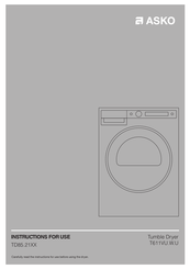 Asko TD85.21 Series Instructions For Use Manual