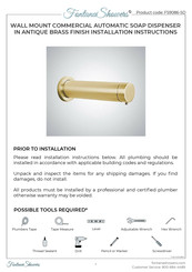 Fontana Showers FS9086-SD Installation Instructions Manual