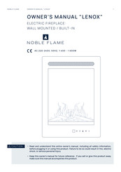 Noble Flame Lenox Owner's Manual