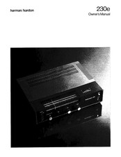 Harman Kardon 230E Owner's Manual