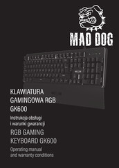 MAD DOG GK600 Operating Manual & Warranty