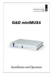 G&D miniMUX4-MC3 Installation And Operation Manual