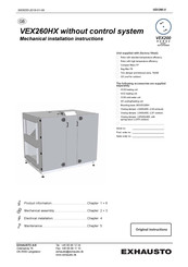 Exhausto VEX200 series Installation Instructions Manual