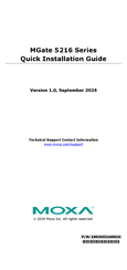 Moxa Technologies MGate 5216 Series Quick Installation Manual