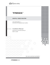 Thomson GRASS VALLEY TRINIX DV-33128 Installation Manual