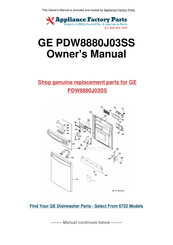 GE PDW8880J03SS Owner's Manual