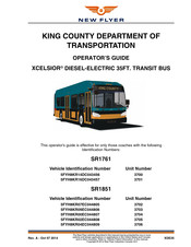 New Flyer XCELSIOR SR1761 2014 Operator's Manual