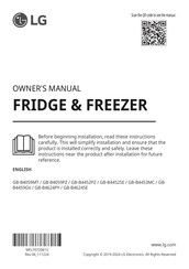 LG GB-B4624PY Owner's Manual