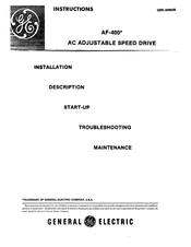GE AF-400 Instructions Manual
