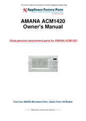Amana ACM1420A Owner's Manual