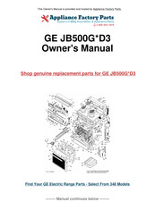GE JB500G D3 Series Owner's Manual