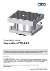 Schmalz VCBL-B-HD Operating Instructions Manual