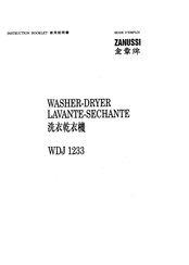 Zanussi WDJ 1233 Instruction Booklet