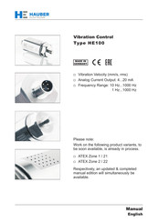 Hauber HE100.00.16.00.00.00.000 Instruction Manual