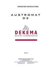 Dekema AUSTROMAT D2 Operating Instructions Manual