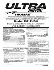 Thomas T-617HDN Owner's Manual And Operating Instructions