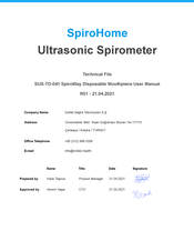 SpiroHome SpiroWay SUS-TD-041 User Manual