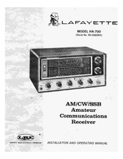 Lafayette HA-700 Installation And Operating Manual