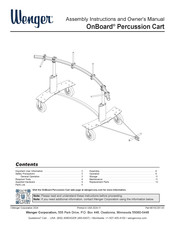 Wenger OnBoard Percussion Cart Assembly Instructions And Owner's Manual