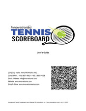 Innovatronix TENNIS SCOREBOARD User Manual
