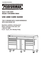 Performax M72MWC13BLK Assembly Instructions Manual