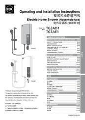 KDK TG3AE1 Operating And Installation Instructions