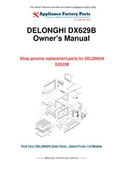 DeLonghi DX629B Owner's Manual