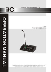 ITC T-218 Operation Manual