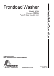 Alliance Laundry Systems SC65 Installation & Operation Manual