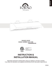 Forno G2-6-1500 Instruction & Installation Manual