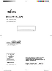 Fujitsu ASTG30KMTC Operating Manual