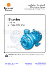 Barmesa Pumps IB2-5-2 Installation, Operation & Maintenance Manual