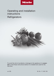 Miele K 2902 Vi Operating And Installation Instructions