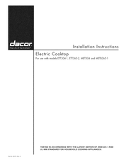 Dacor Millennia ETT365-2 Installation Instructions Manual