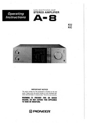 Pioneer A-8 Operating Instructions Manual