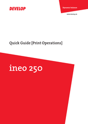 Develop ineo 250 Quick Manual