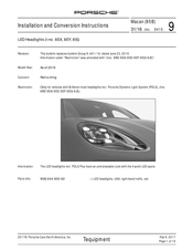 Porsche 95B.044.900.92 Installation And Conversion Instructions