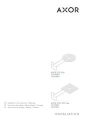 Axor 250 2-Jet 35364 1 Series Installation/User Instructions/Warranty
