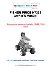 Fisher-Price POWER WHEELS NICK JR DORA the EXPLORER ATV Owner's Manual With Assembly Instructions