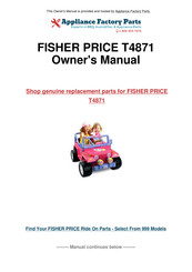 Fisher-Price T4871 Owner's Manual With Assembly Instructions