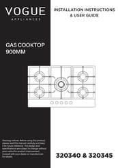 VOGUE APPLIANCES 320345 Installation Instructions & User Manual