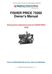 Fisher-Price CATERPILLAR 73260 Owner's Manual With Assembly Instructions