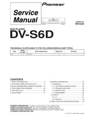 Pioneer DV-S6D Service Manual