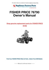Fisher-Price POWER WHEELS Get Set Go! KART B0263 Owner's Manual With Assembly Instructions
